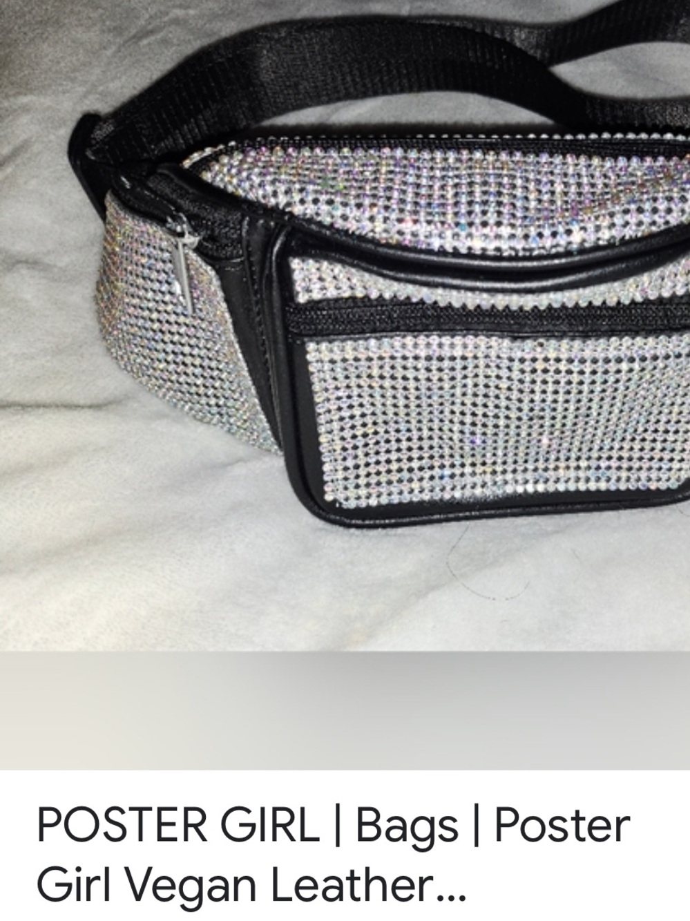 #2357*”5x12” the 80’s style Adjustable Leather Poster Girl- Black Waist Bag - Picture 5 of 17